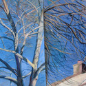Winter light, 14" by 34", 
                      pastel on Bristol board