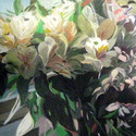 White Flowers 2, acrylic paint 
                      on museum board, 20” x 26”